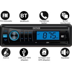 DENVER CAU-444BT Single-DIN Car Stereo - Premium Sound Experience with Bluetooth Connectivity - Manufacturer Code: 5706751053801